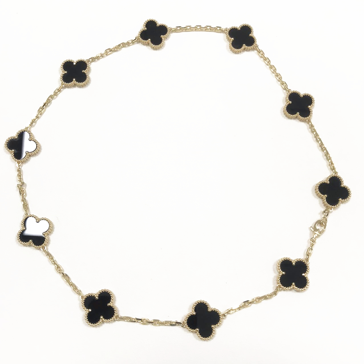 Van Cleef Alhambra Dupe 10 Motif Black Onyx Necklace