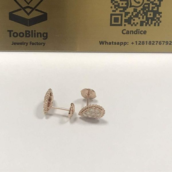 18K Gold Boucheron Serpent Boheme Stud Earrings Dupe