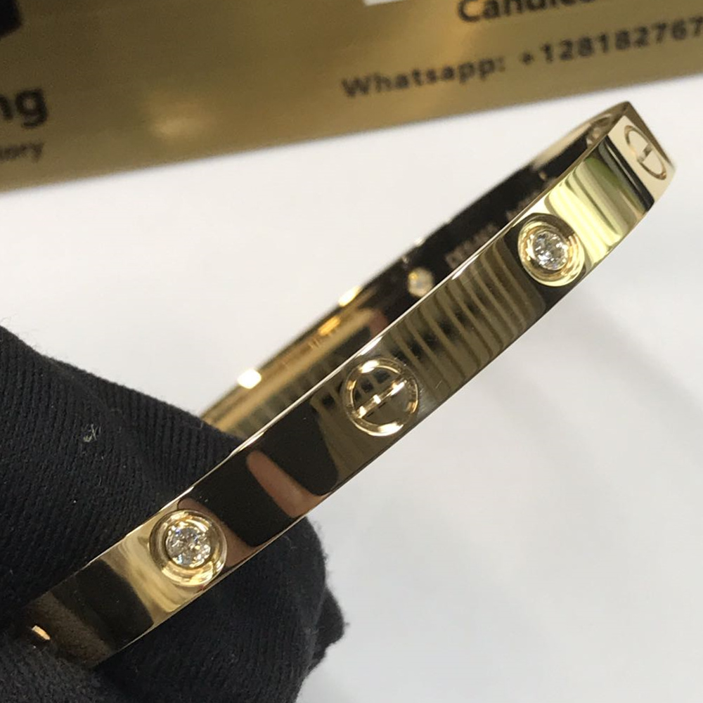 Yellow Gold Cartier Love Bracelet 4 Diamonds Yellow Gold Cartier Love Bracelet 4 Diamonds