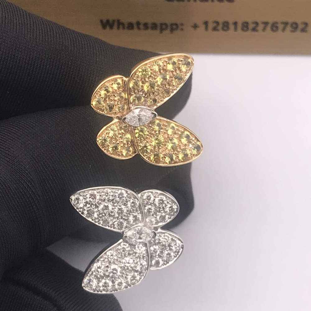 18K Van Cleef Arpels Double Butterfly Ring Copy (2) 18K Van Cleef Arpels Double Butterfly Ring Copy