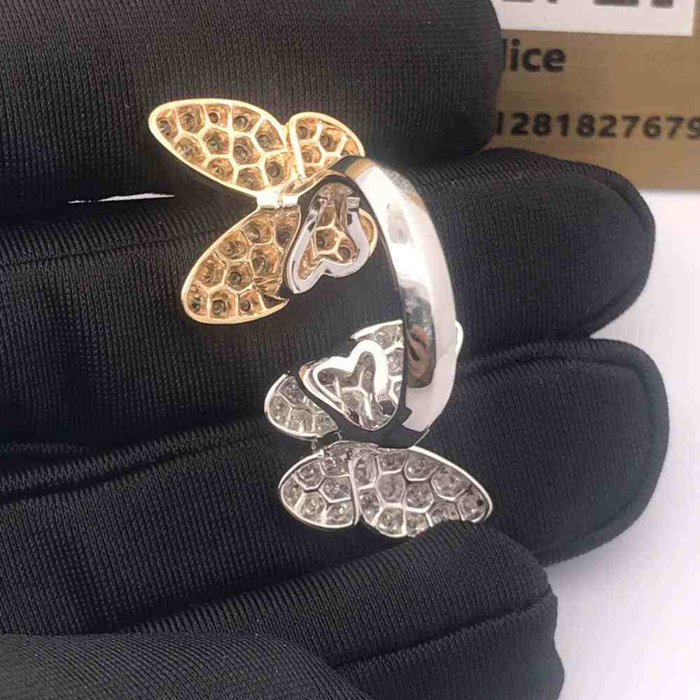 18K Van Cleef Arpels Double Butterfly Ring Copy (3) 18K Van Cleef Arpels Double Butterfly Ring Copy