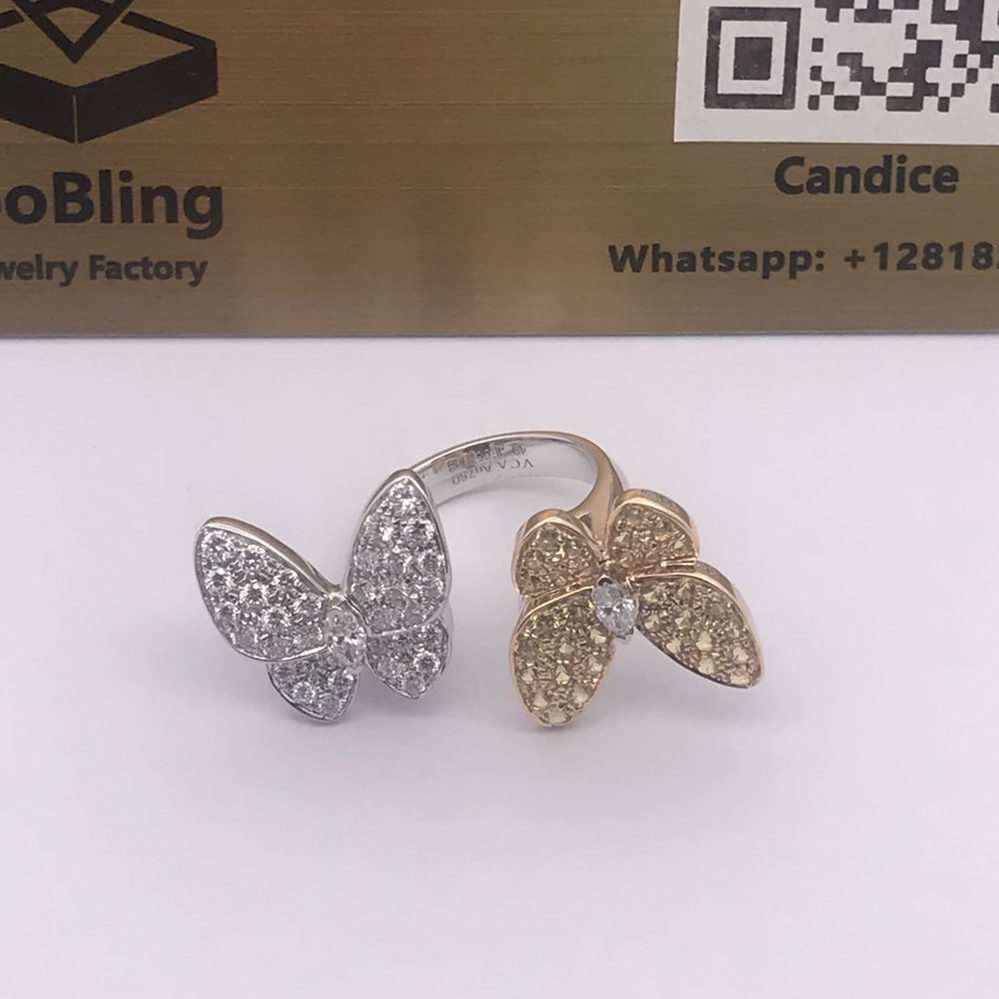 18K Van Cleef Arpels Double Butterfly Ring Copy 18K Van Cleef Arpels Double Butterfly Ring Copy