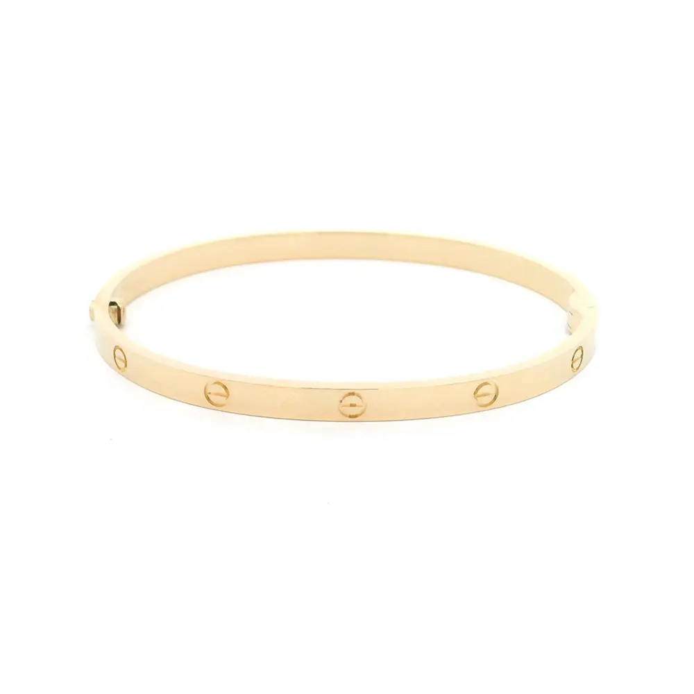 18K Yellow Gold Cartier Copy Love Bracelet Small Model Size 16 18K Yellow Gold Cartier Copy Love Bracelet Small Model Size 16