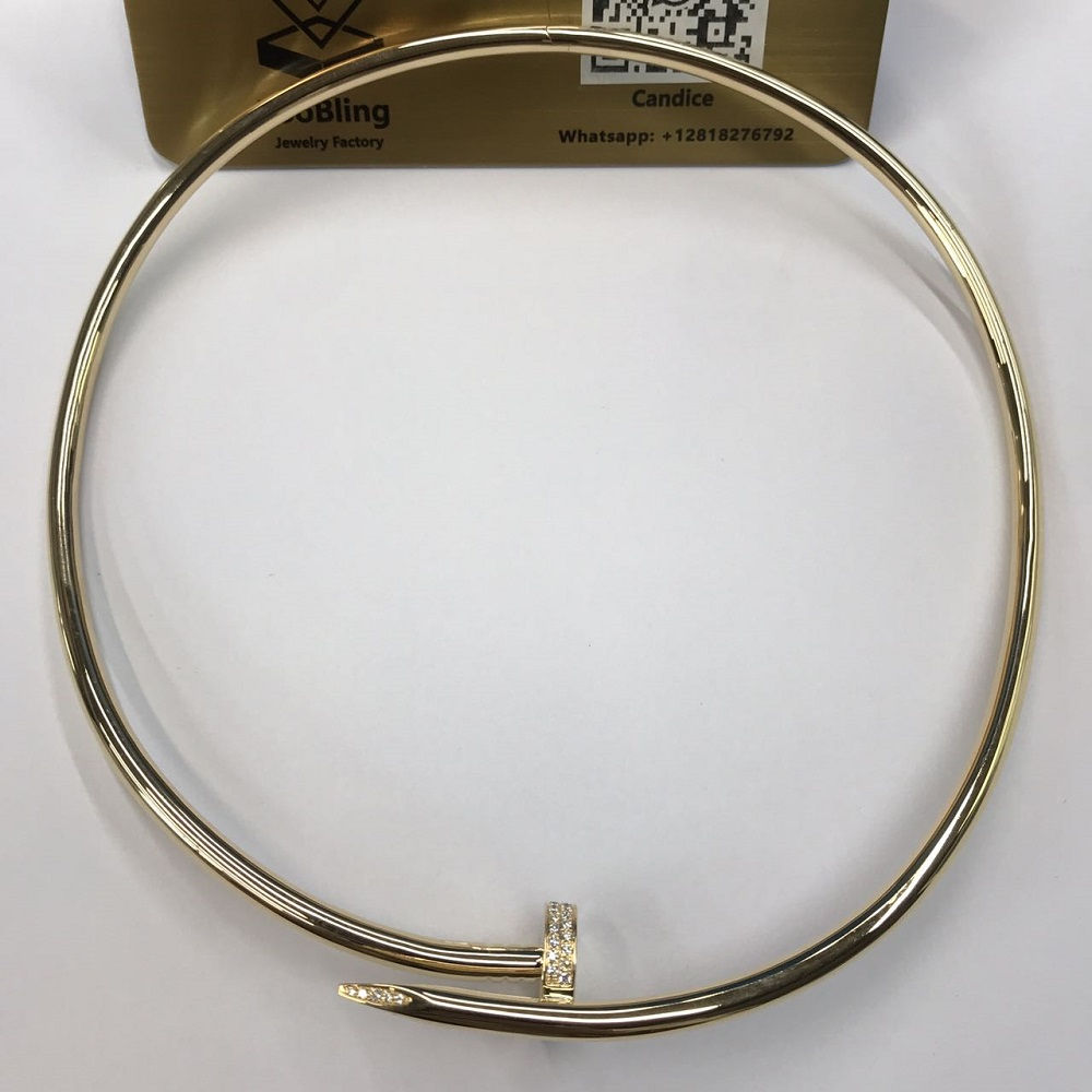18K Yellow Gold Cartier Nail Diamonds Necklace Choker N7424268 18K Yellow Gold Cartier Nail Diamonds Necklace Choker N7424268
