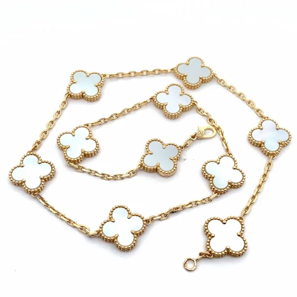 Van Cleef 10 Motif Mother of Pearl Necklace