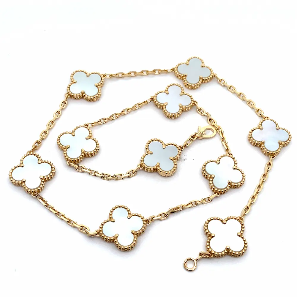 Van Cleef 10 Motif Mother of Pearl Necklace Van Cleef 10 Motif Mother of Pearl Necklace