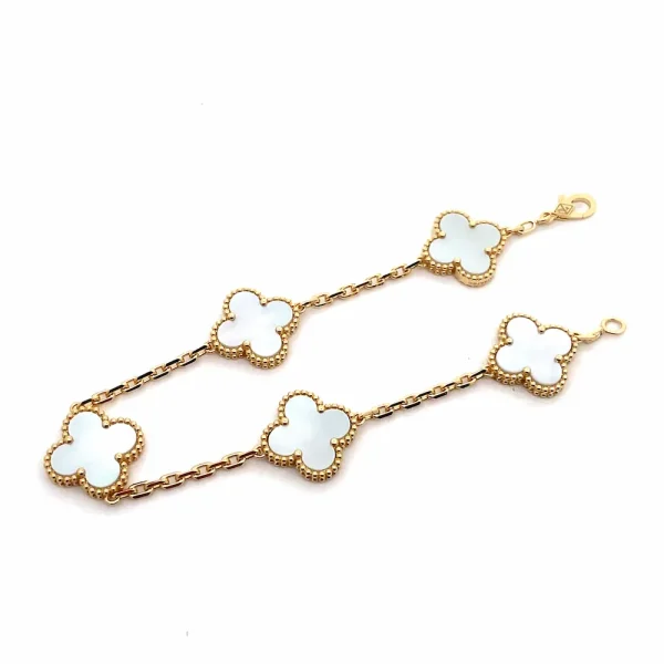 VCA 5 Motif Bracelet Mother of Pearl 18K Gold