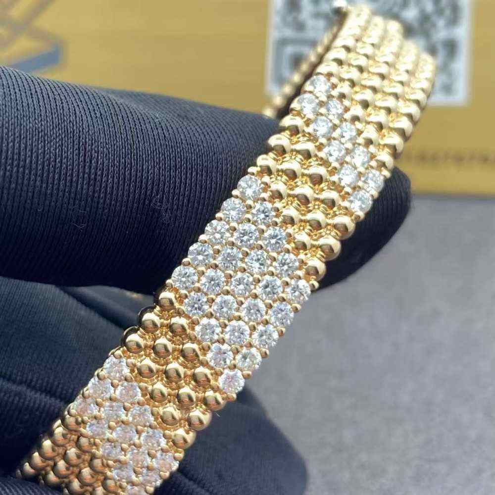 Van Cleef 5 Rows Perlee Diamonds Bracelet (2) Van Cleef 5 Rows Perlee Diamonds Bracelet