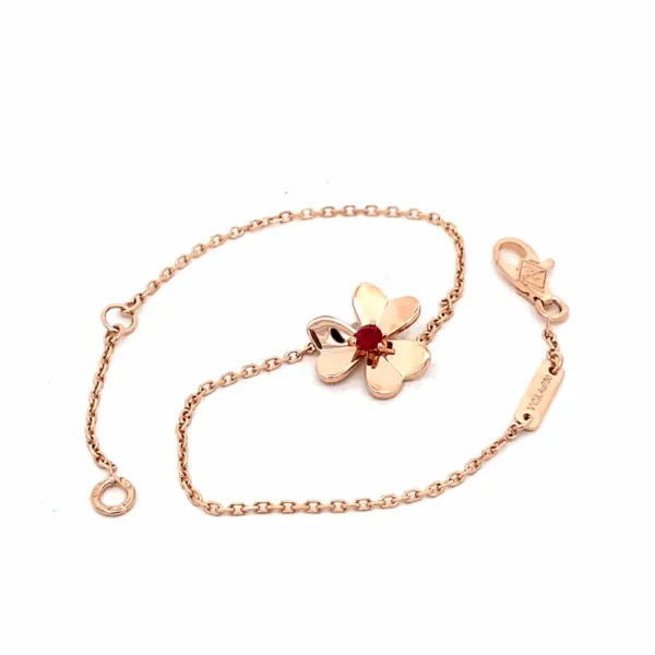 18K Rose Gold Van Cleef Frivole Mini Bracelet Copy VCARP7S900