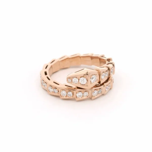Bulgari Snake Ring Diamond 18K Rose Gold 355977