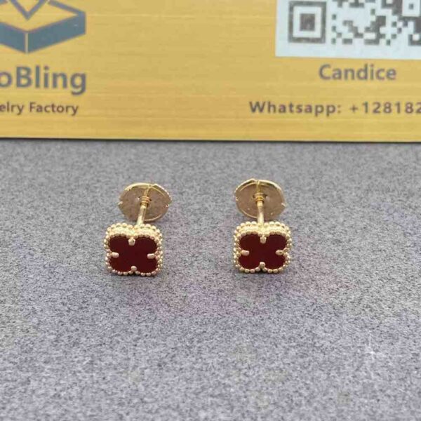 Van Cleef Sweet Alhambra Earrings Red Carnelian​ VCARN6BO00