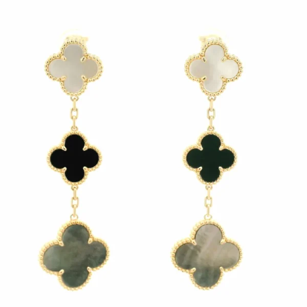 Van Cleef Magic Alhambra 3 Motif Earrings VCARD79000