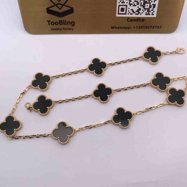 Van Cleef 10 Motif Necklace Onyx Black VCARA42700