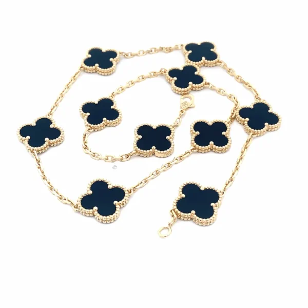 Van Cleef 10 Motif Necklace Onyx Black VCARA42700