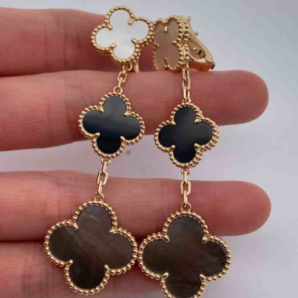 Van Cleef Magic Alhambra 3 Motif Earrings VCARD79000