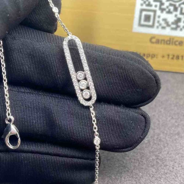 18K White Gold Messika Baby Move Pave Bracelet 04325