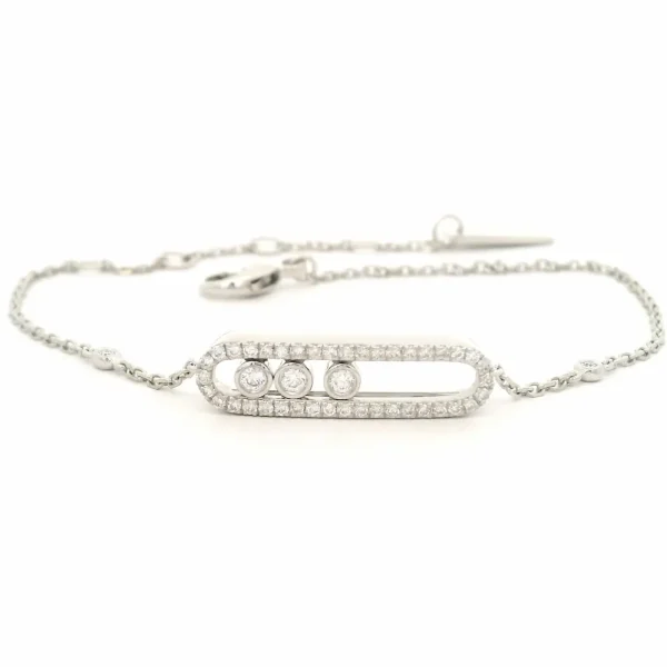 18K White Gold Messika Baby Move Pave Bracelet 04325
